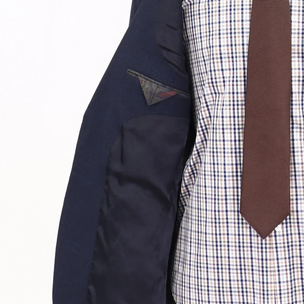 Ralph Lauren 42L Navy Check 2-Button Sport Coat Blazer Jacket P511